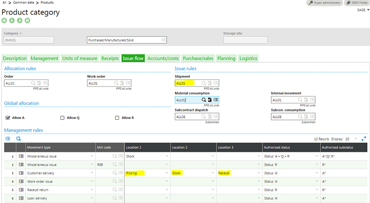 Allocation Rules and Pick Sequence in Sage X3