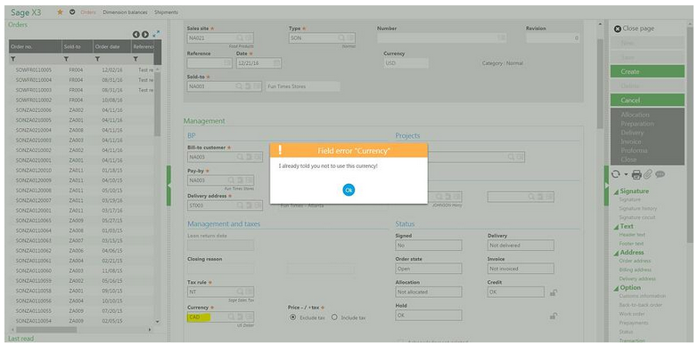 Adding Controls to Fields in Sage X3