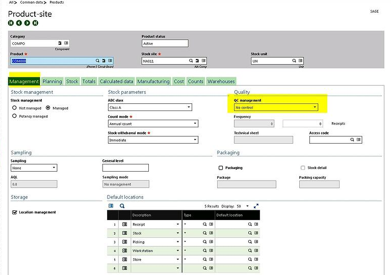 How to Assign a Product Status in Sage X3