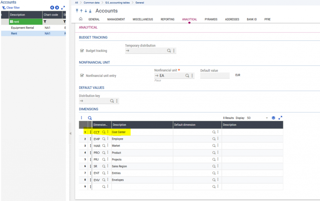 Analytical Allocation in Sage X3