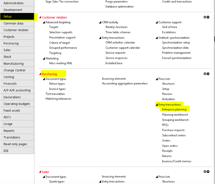 Purchase Order Suggestions in Sage X3