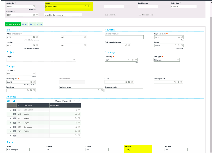 Purchase Order Suggestions in Sage X3