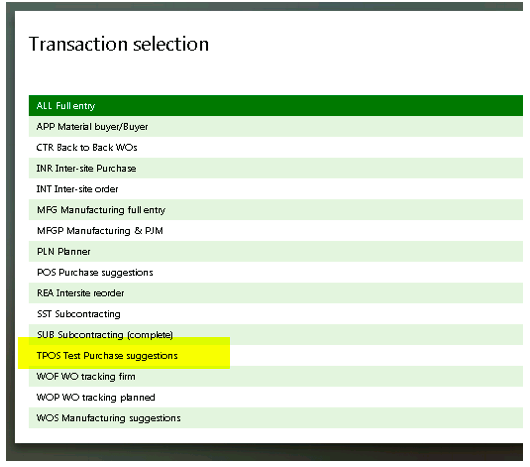 Purchase Order Suggestions in Sage X3