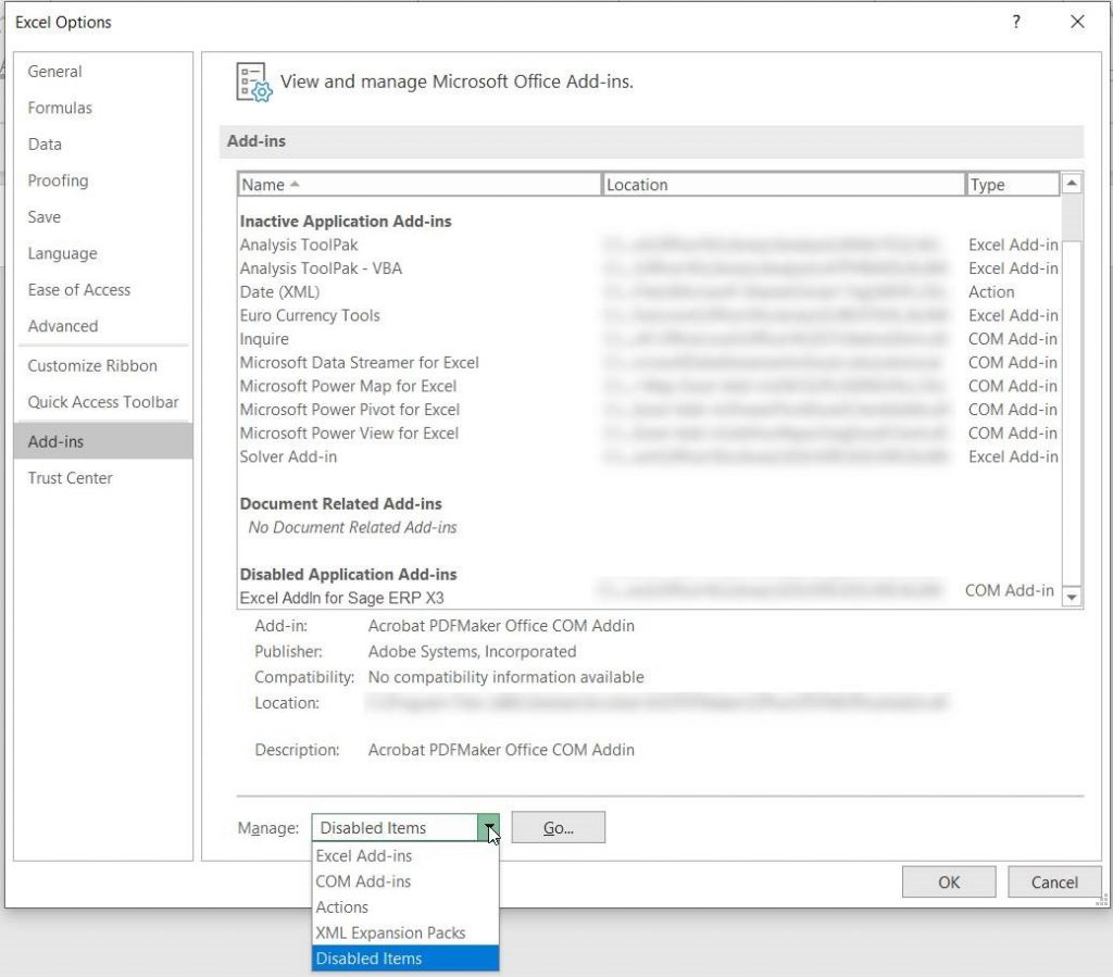 Fix Missing Sage X3 Add-Ins in MS Office