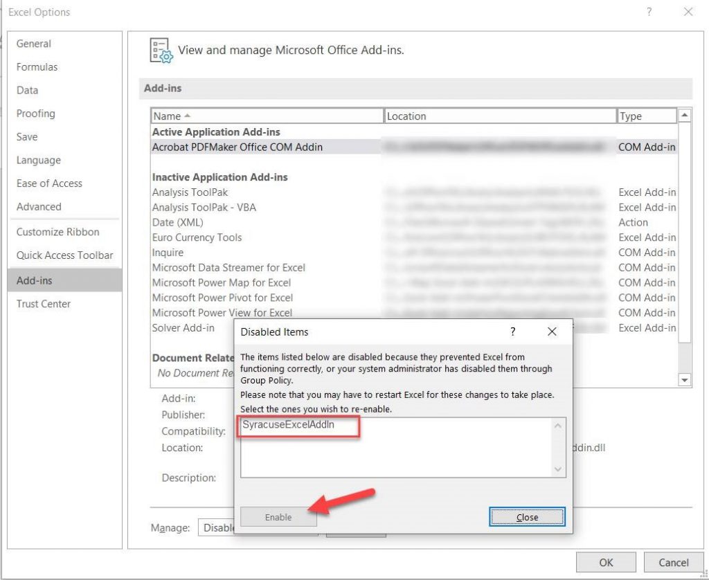 Fix Missing Sage X3 Add-Ins in MS Office