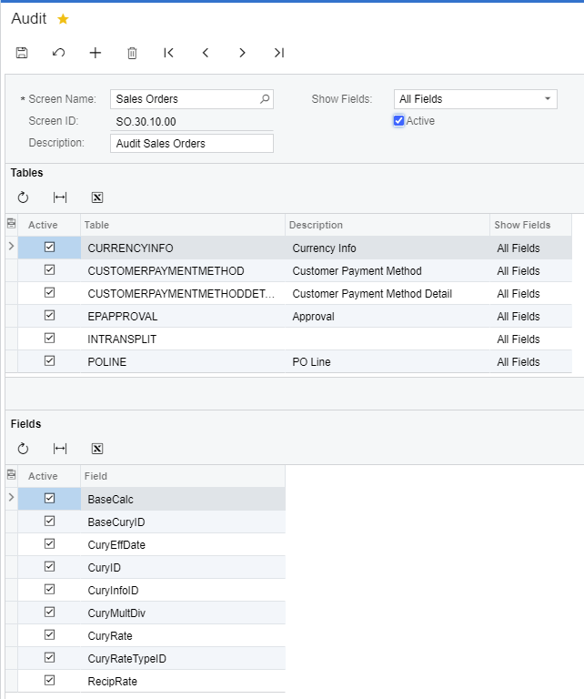 Audit History Within Acumatica