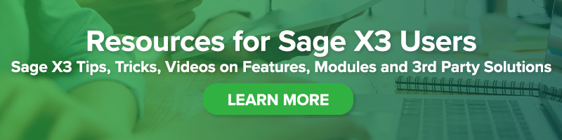 Sage X3 Tips