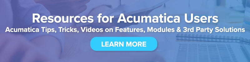 Acumatica Tips and Tricks