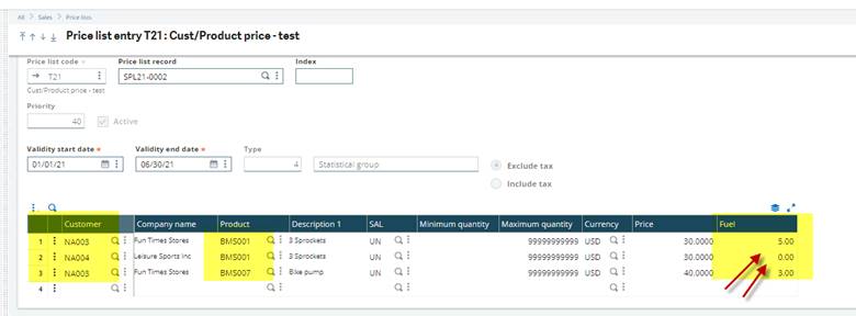 Adding Fees or Surcharges in Sage X3