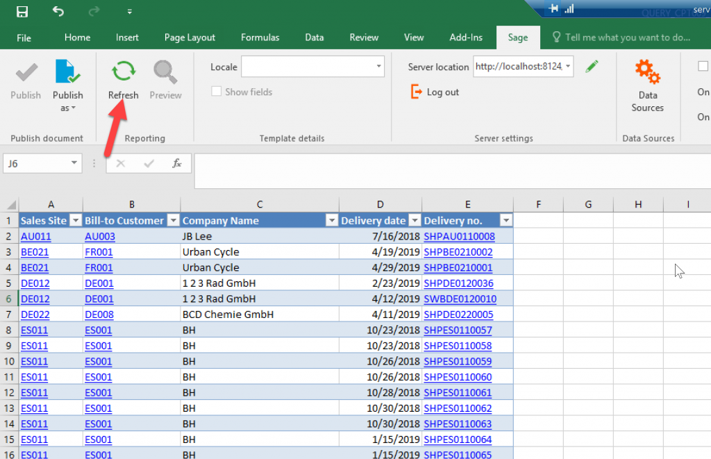Sage X3 Query Live in Excel