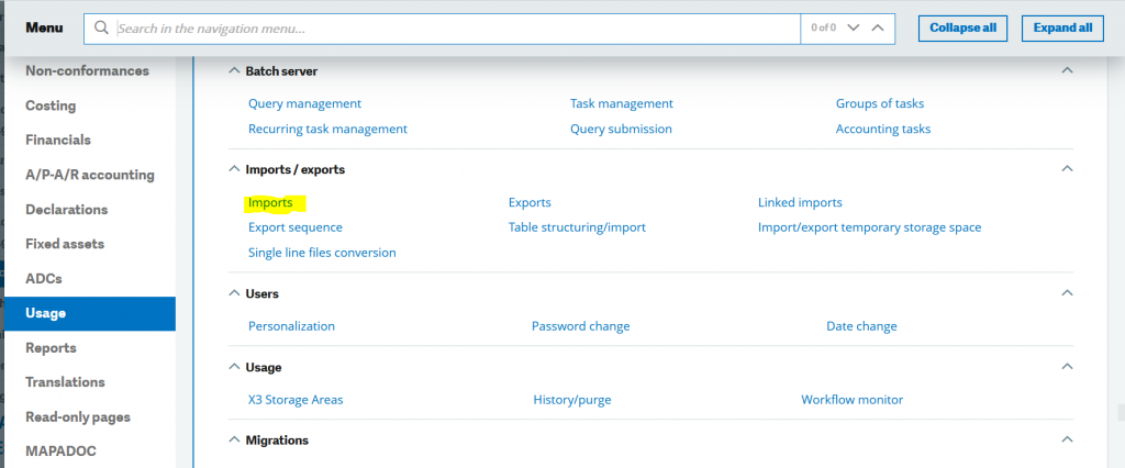 Importing Data to Update Fields in Sage X3