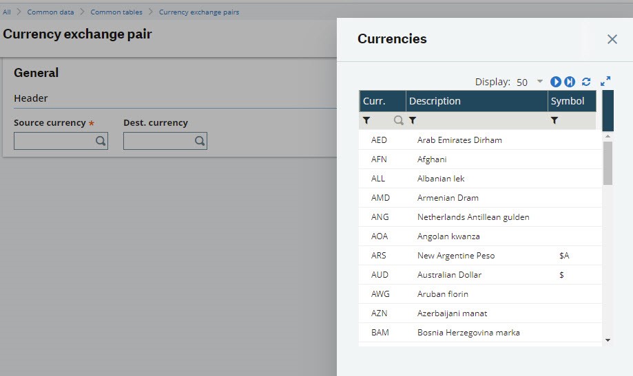 sync exchange rates sage x3