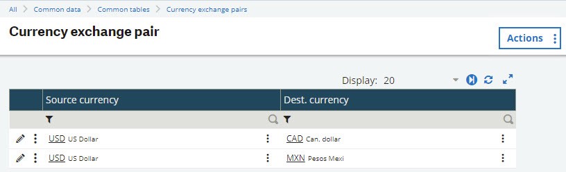 sync exchange rates sage x3