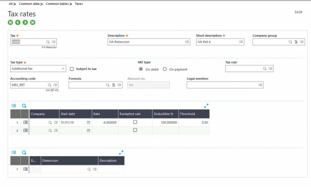 manage tax in sage x3