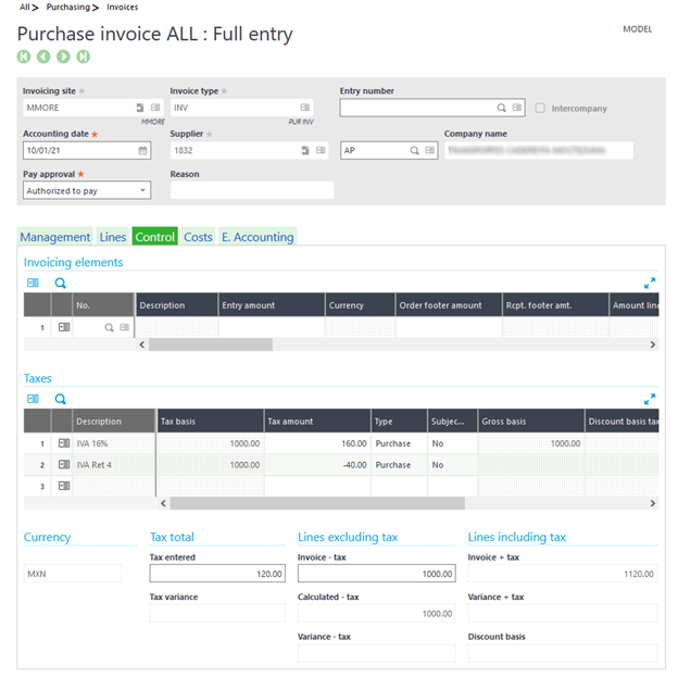 manage tax in sage x3