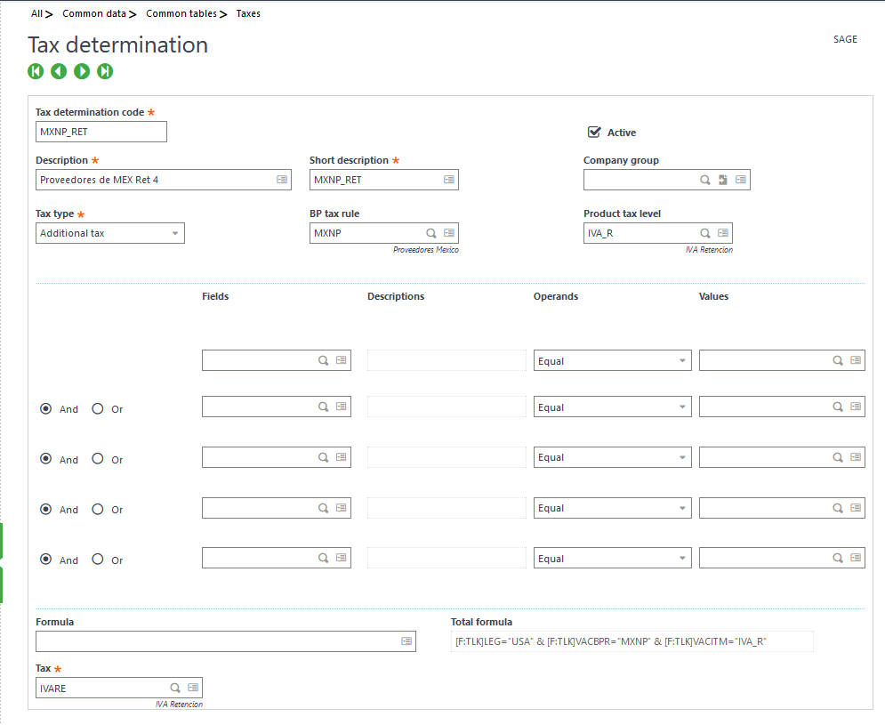 manage tax in sage x3