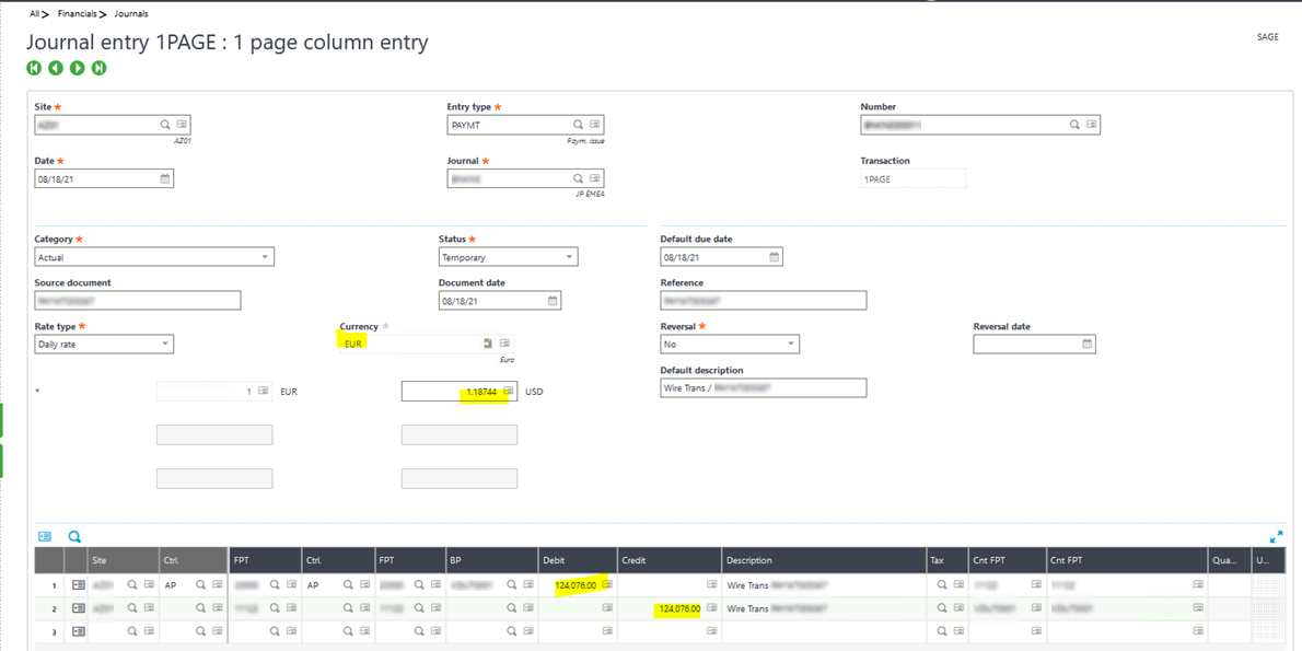 Viewing Transaction Currency Rates in Sage X3