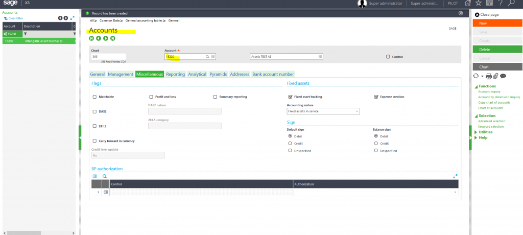 Fixed Asset Group Association in Sage X3