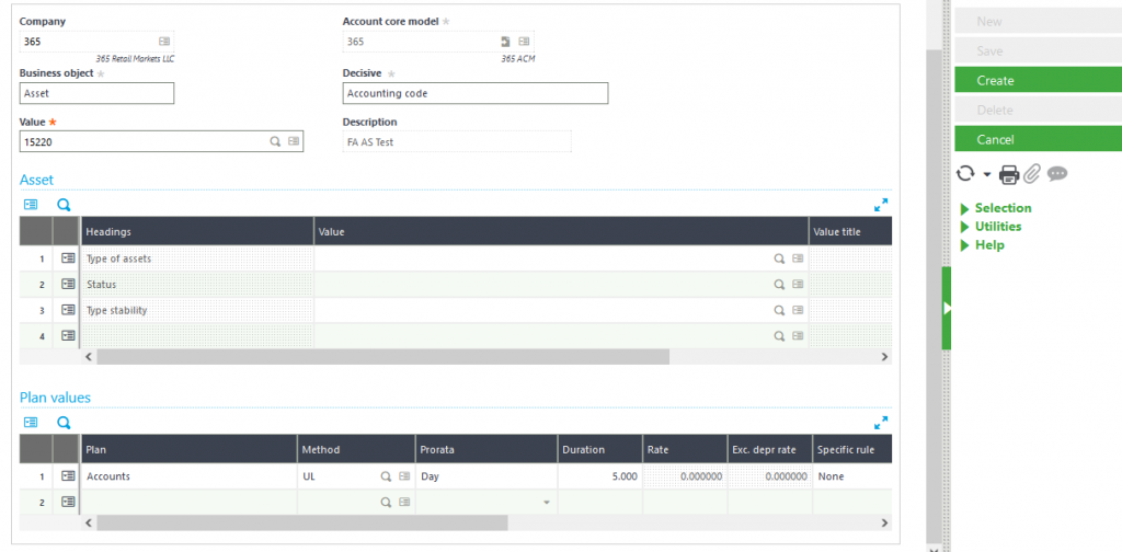 Fixed Asset Group Association in Sage X3