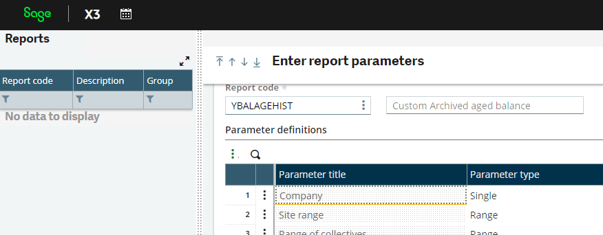 reports access sage x3