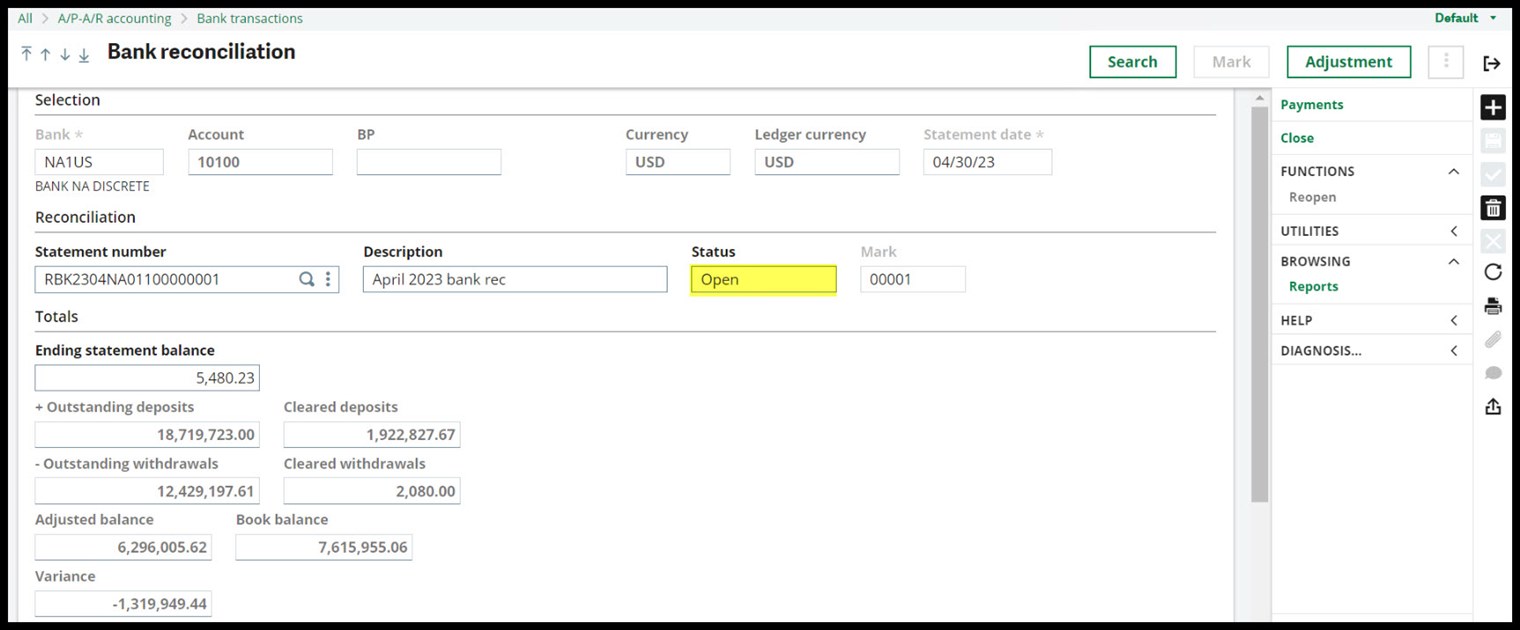 Sage X3 Tips Reversing the Bank Reconciliation in Sage X3
