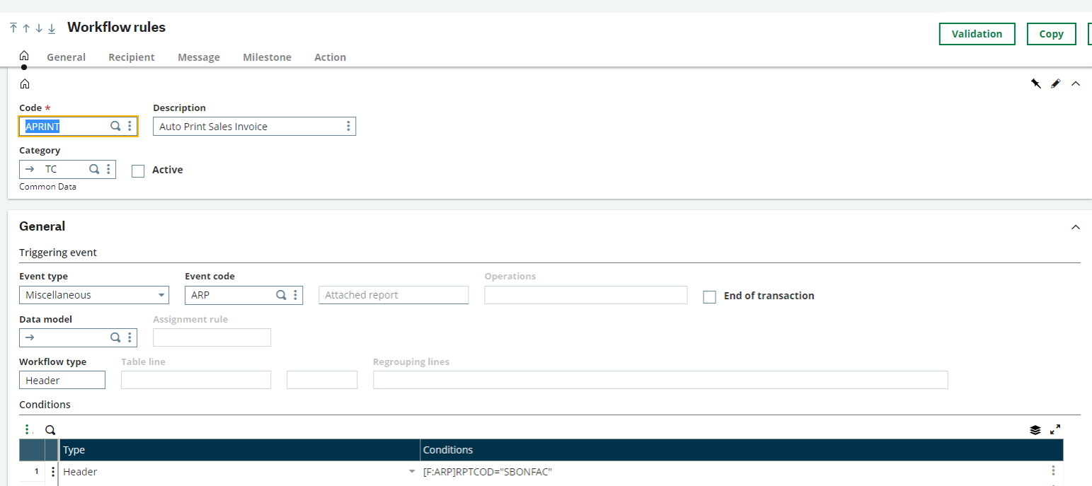 auto email documents sage x3