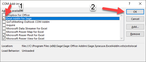 How to Install and Manage Sage X3 Add-Ins in MS Office