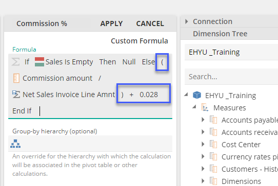 custom formula in sage x3
