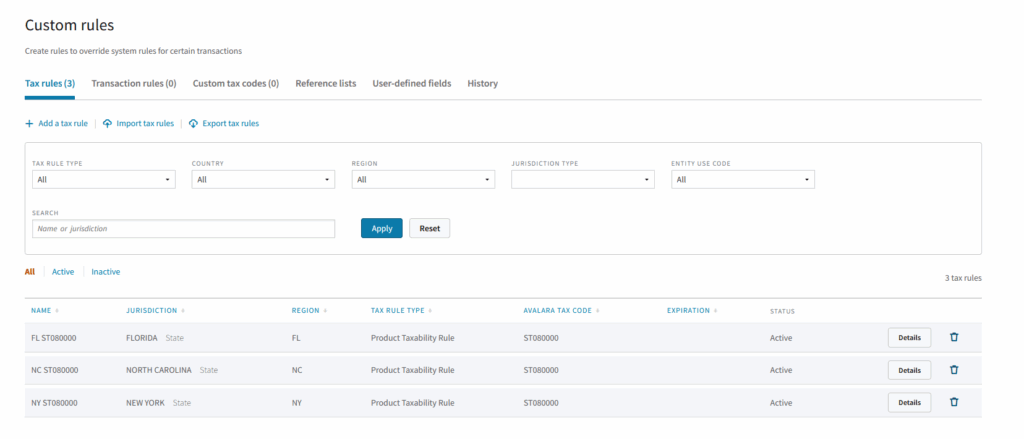 Custom Tax Rule to Override AvaTax Calculations