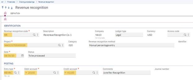 Revenue Recognition in Sage X3
