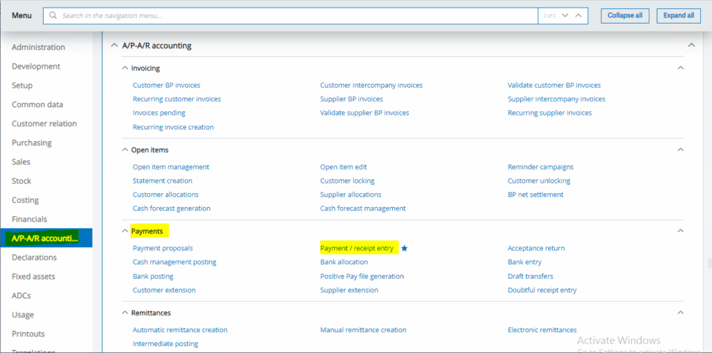 Purchasing Cycle of Sage X3