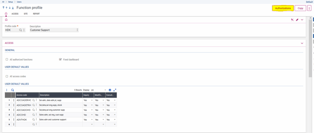 Pick Ticket Security in Sage X3